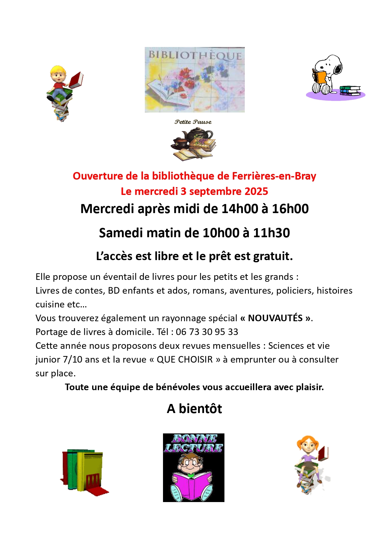 Affiche reprise bibiothèque