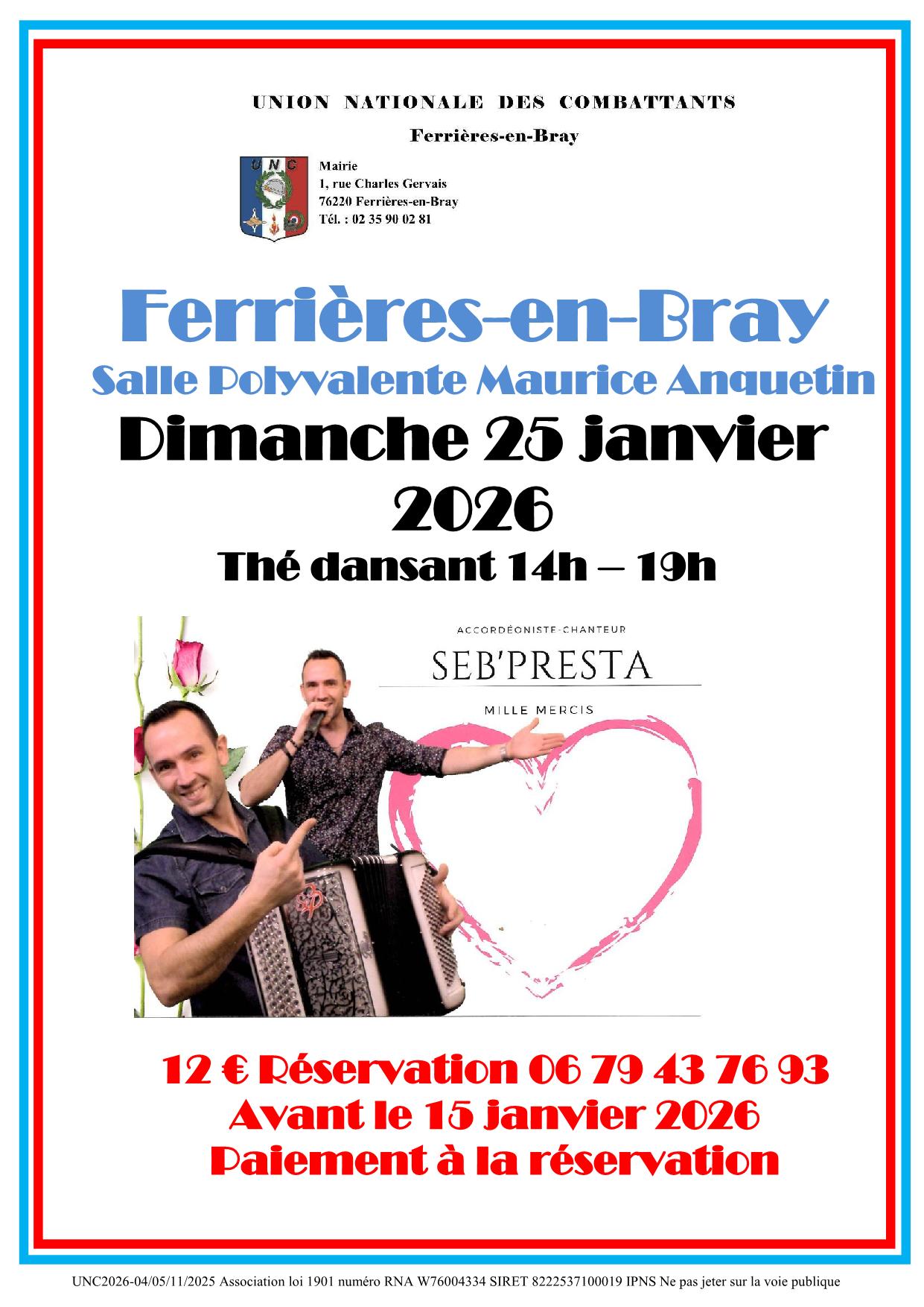 UNC - Thé dansant u 25/01/2025