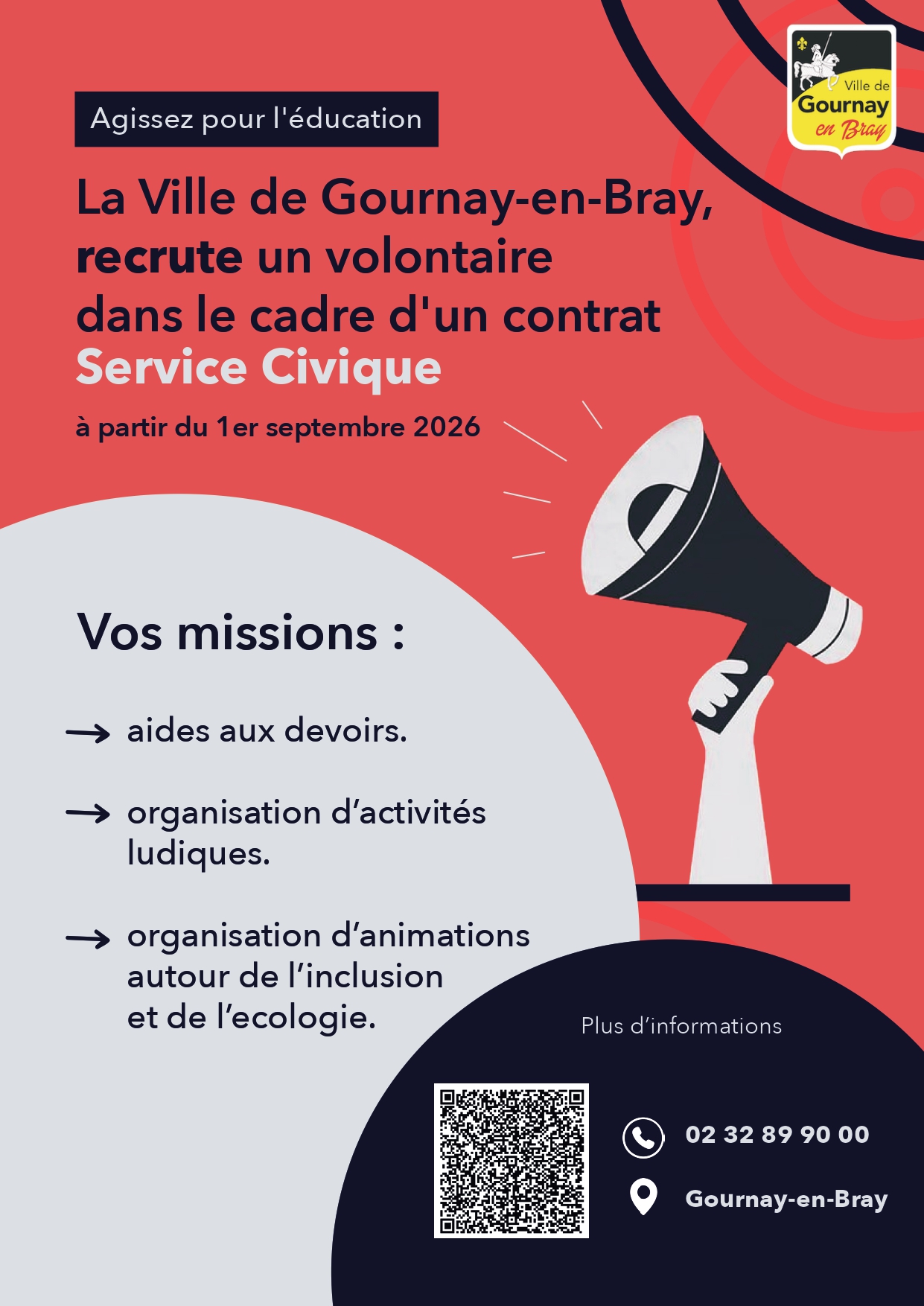 Recrutement Service Civique - Ville de Gournay-en-Bray