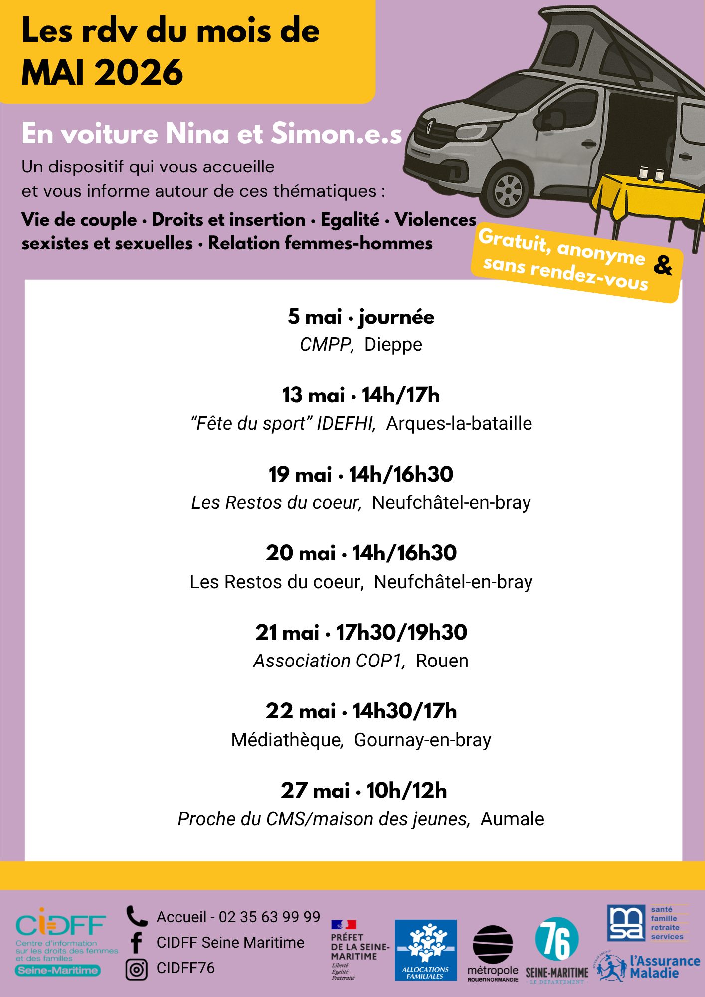 CIDFF - Planning Mai