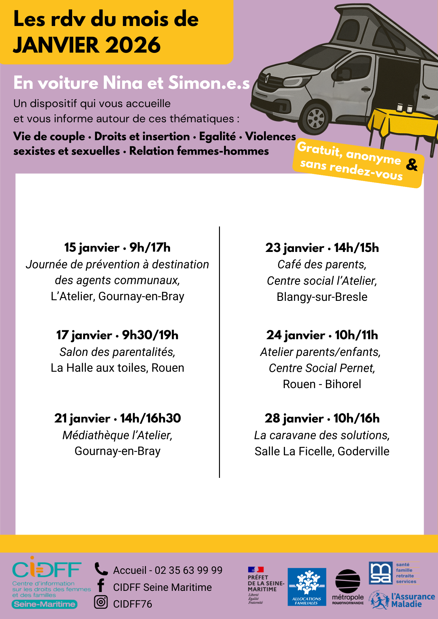 CIDFF - Planning Janvier 