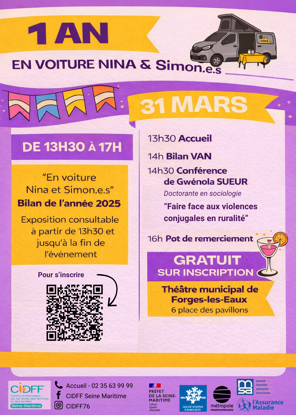 Affiche CIDFF 1 an de van