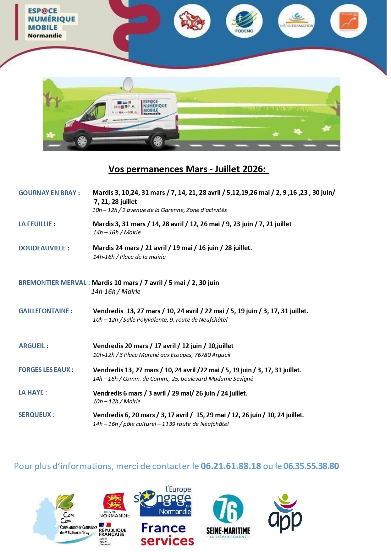Espace Numérique Mobile Mars à Juillet