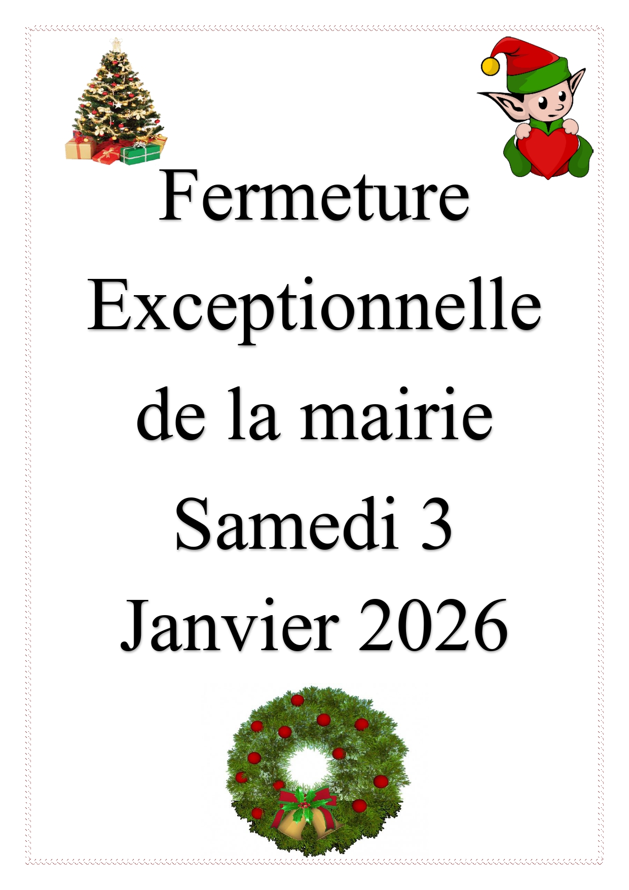 Affiche fermeture mairie