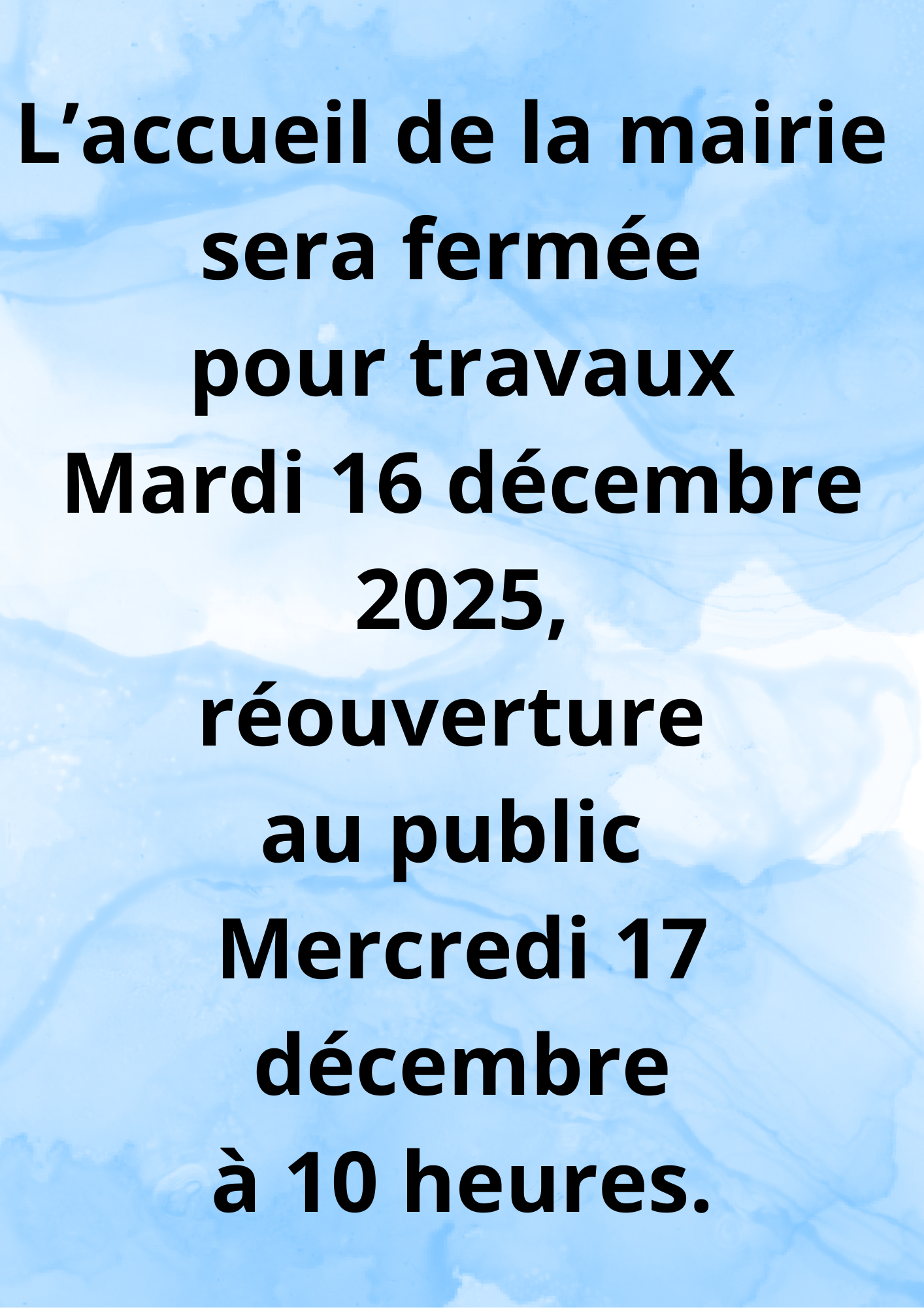 Affiche fermeture mairie