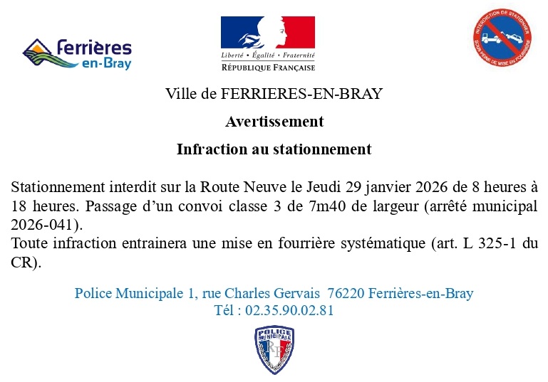 Flyer stationnement Route Neuve
