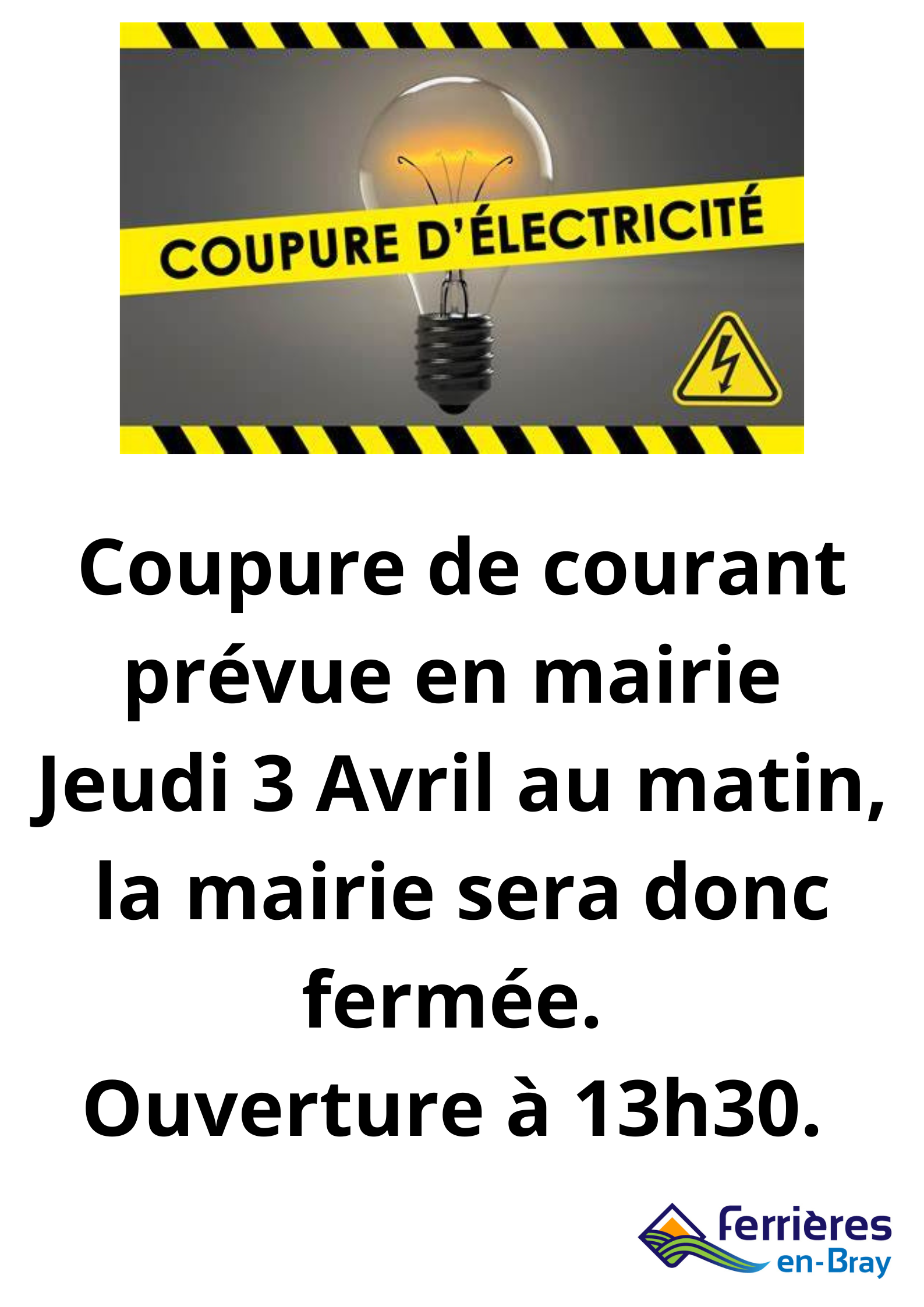 Affiche coupure courant
