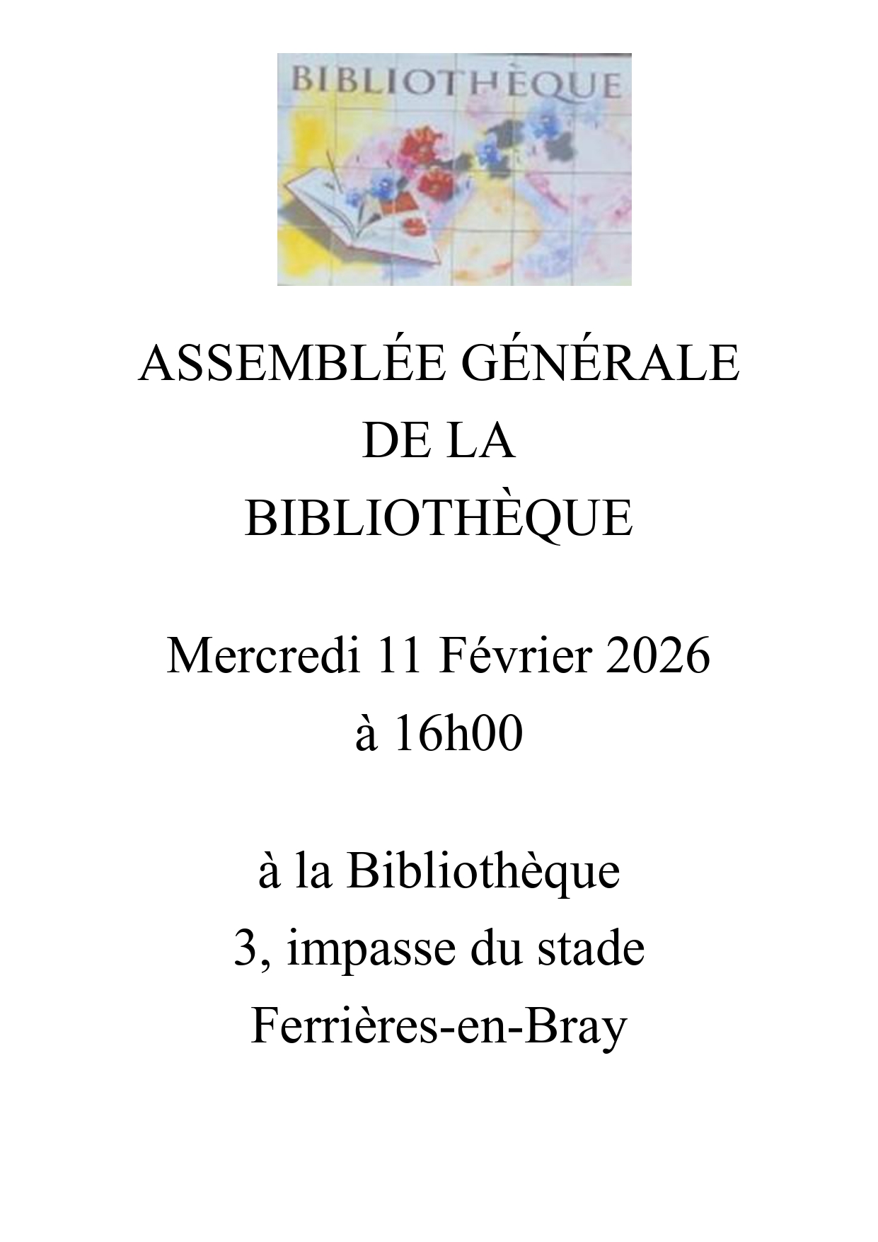 Affiche AG Bibliothèque