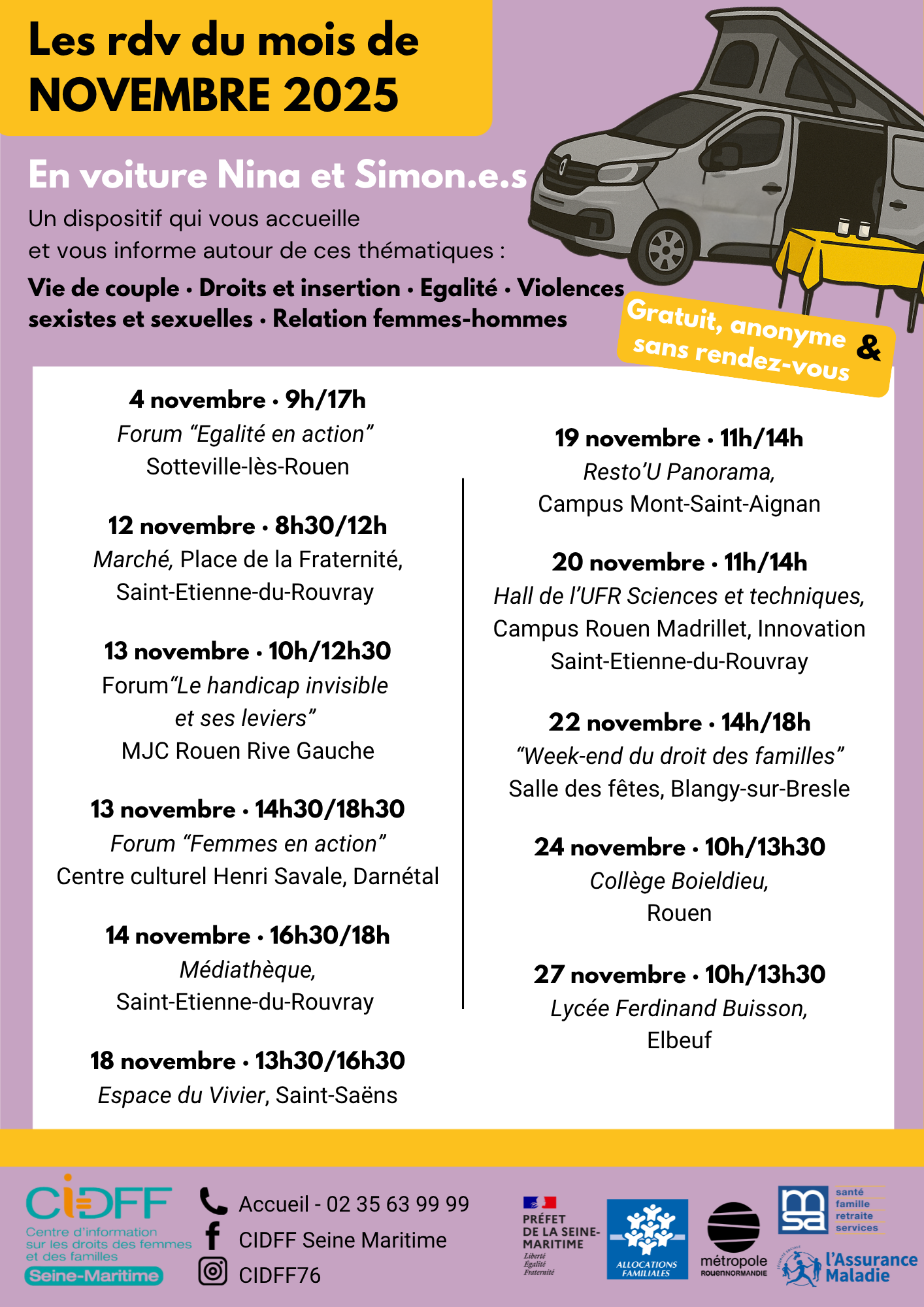 CIDFF - Mois de Novembre